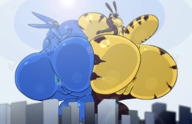 drawing giantess nude pussy city mega alien color huge_breasts looking_down giantesses voluptuous butt_hole bee huge_butt borisalien