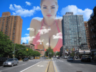 bikini giantess collage city cleavage traffic lying_down looking_down outdoors necklace
