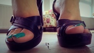 collage micro feet high_heels sandals shrunken_people nail_polish loryelle