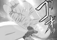 drawing monochrome barefoot soles low_angle raised_foot gigant