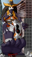 drawing growth giantess feet city color destruction toes barefoot rampage buildings soles foot_crush running game looking_down vehicles nails monster_girl extra_arms battleborn icarozilla orendi
