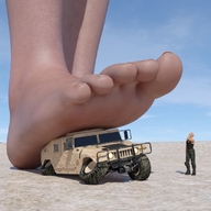 giantess beach barefoot foot_crush digital_render up_close onlooker humvee daniel3gp
