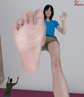 crush feet toes barefoot soles glasses foot_crush shrunken_man looking_down point_of_view raised_foot imminent_crush red-neptune
