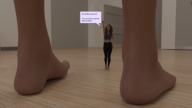 male barefoot story shrunken_woman looking_down looking_up indoors dialogue digital_render lulululu2