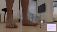 male barefoot story shrunken_woman looking_down looking_up indoors dialogue digital_render lulululu2
