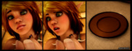 green_eyes lips elf shrunken_woman close_up voluptuous freckles digital_render worried opal ashkiiwolf