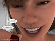 handheld shrinking shrunken_woman ilayhu between_fingers looking_at_tiny digital_render