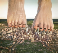 feet city mega barefoot buildings standing pedicure digital_render flagg3d