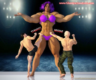 mini_giantess tall muscles amazon men fighting short ilayhu strong digital_render giantessamazons