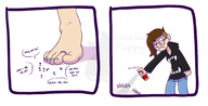 drawing giantess feet comic color glasses jeans brunette funny toe_ring hoodie raichupuppy