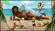 bikini drawing giantess color swimsuit beach cleavage volleyball giantesses waving