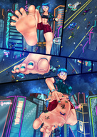 drawing giantess feet color destruction barefoot glasses nail_polish micwhyss