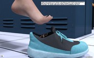 barefoot shoes domination story shrunken_man falling pedicure locker_room digital_render narration aaabbbzzz