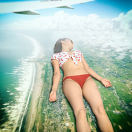 giantess collage city mega beach water brunette asian lying_down clouds aerial_view kyojingirls