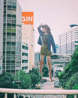 giantess collage city brunette asian kyojingirls