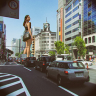 giantess collage city asian vehicles looking_at_viewer kyojingirls