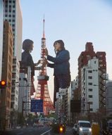 giantess collage city brunette asian street tower giantesses kyojingirls