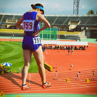 giantess collage stadium asian looking_down hands_on_hips track kyojingirls