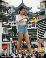 giantess collage city brunette asian crowds kyojingirls