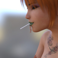nude vore blue_eyes domination red_hair bondage shrunken_woman ponytails dangle tattoo sucker sayju