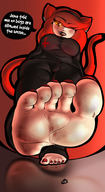 drawing feet tail color barefoot soles low_angle red_hair shrunken_man teasing cat_girl toenails mspaintgts