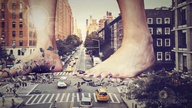 giantess crush collage feet city destruction barefoot vehicles pedestrians purple_nails loryelle