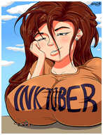 breasts drawing giantess crush color large_breasts breast_crush brunette looking_down voluptuous smirking sector316 inktober
