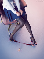 crush feet skirt high_heels blood nylons shrunken_woman shrunken_man cruel floor sorenzer0 digital_render
