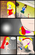 drawing giantess feet blonde comic color barefoot foot_crush animation shrunken_woman dirty_soles omegavjl flat