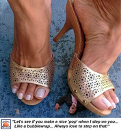 collage feet clothed high_heels domination shrunken_man close_up suit pedicure dialogue squeezemeflat