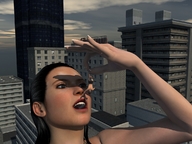 giantess vore city teeth handheld lips dangle digital_render