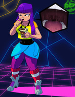 drawing vore color purple_hair shrine_maiden glitch_techs kloete pepe lewdssonk