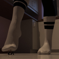 feet domination socks shrunken_man under_foot floor digital_render sayju