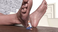 licking barefoot domination foot_worship kneeling shrunken_man close_up submissive pedicure digital_render gtstwist