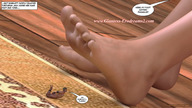 feet barefoot domination bondage shrunken_man ilayhu rug dialogue digital_render up_close giantess-erodreams2