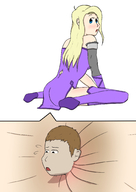 drawing giantess blonde color butt blue_eyes sitting anal_insertion satay