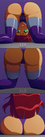 drawing panties alien comic color long_hair butt butt_crush domination teen_titans red_hair starfire shrunken_men sitting costume dc_comics anon orange_skin ravenravenraven