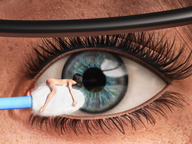 nude black_hair long_hair butt barefoot eye shrunken_woman clinging digital_render up_close openhighhat q-tip