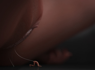 insertion nude pussy aroused clit cum barefoot crawling shrunken_man close_up labia shaven digital_render uschi3