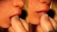 feet vore comic toes saliva lips shrunken_man close_up sucking emma freckles toenail digital_render ashkiiwolf