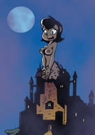 breasts drawing growth nipples giantess nude black_hair color destruction blue_eyes castle outgrowing_building vampire fangs night hotel_transylvania covering_pussy drsgrowth mavis_dracula