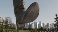 city mega destruction buildings trample animation boot trees docop digital_render