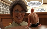 long_hair glasses brunette domination story sitting teacher shrunken_man dialogue thinking digital_render up_close aaabbbzzz