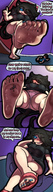 drawing panties feet comic black_hair color blue_eyes barefoot sweat low_angle foot_crush shrunken_man cat_girl june point_of_view smothering mspaintgts