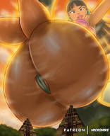 drawing giantess giga mega butt pyramid camel_toe jungle mountains dark_skin earrings native imminent_crush temple chel dreamworks micromike the_road_to_el_dorado