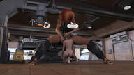 nude blonde aroused long_hair butt barefoot oral orgasm red_hair sitting kneeling sandals legs lesbians dialogue laboratory digital_render fater