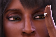 black_hair finger climbing domination face shrunken_man scientist boomgts digital_render up_close