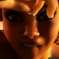 lips grin shrunken_people close_up cruel falling digital_render biting_lip ashkiiwolf safyia