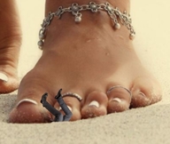 collage barefoot domination foot_crush shrunken_man suit sand pedicure ankle_bracelet up_close microman12
