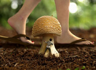 giantess feet shrunken_men sandals unaware hiding mity_mite digital_render